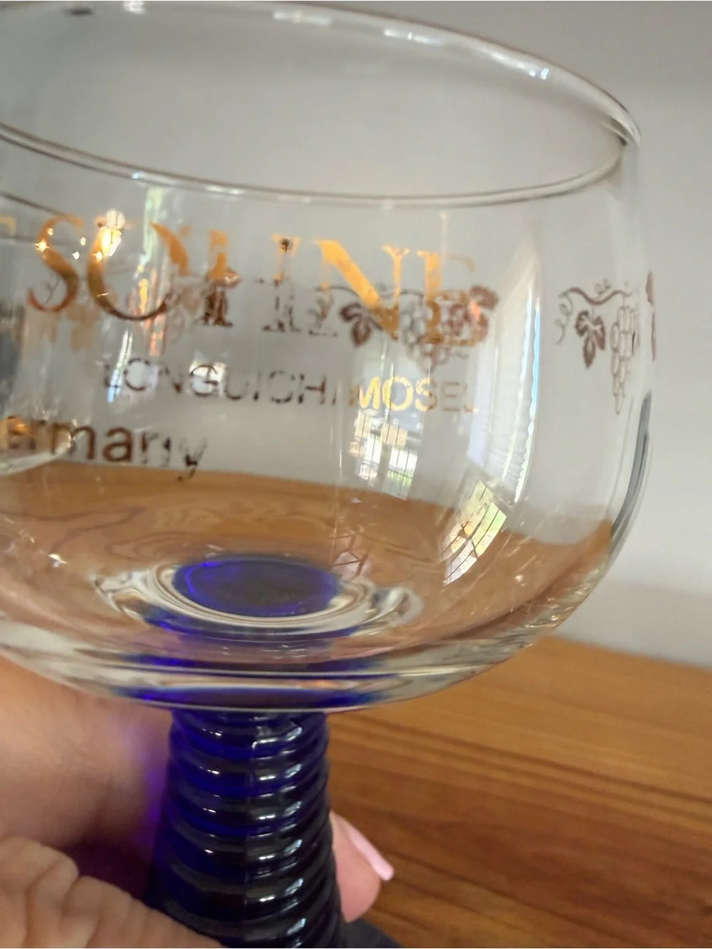 Cobalt Blue Stemmed Goblet - Set of 2